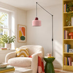 Bild in Gallery-Viewer laden, Mid‑Century Macaron Plug‑in Swag Pendant Light - Colorful Shade Hanging Lamp for Home Decor