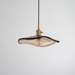 Charger l'image dans la visionneuse de galerie, Amber Floral Glass Brass Swag Pendant
