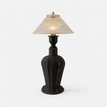 Bild in Gallery-Viewer laden, Wabi-sabi table lamp with ribbed glass shade