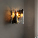 Cargar imagen en el visor de la Galería, Lámpara de pared moderna de lujo rectangular de cobre y vidrio de una luz para sala de estar
