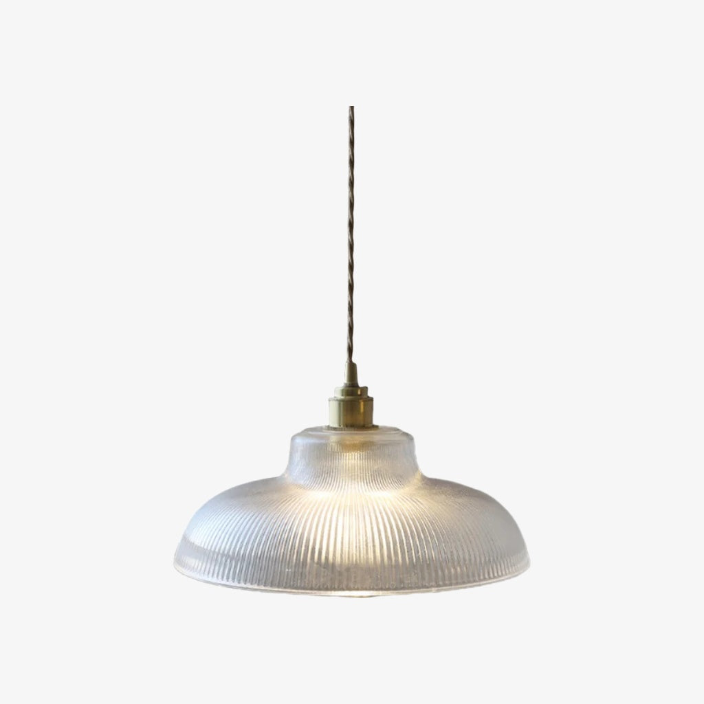 Lámpara colgante acanalada Ribilux - Vidrio y metal vintage para cocina y comedor