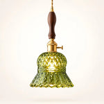 Load image into Gallery viewer, Vintage Brass Pineapple Glass Pendant Lamp