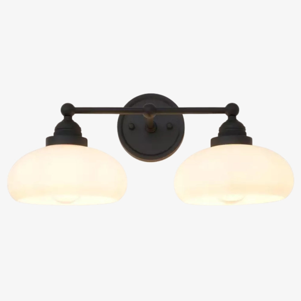 Riven Milk Glass Wall Lamp Vintage Industrial Style - Bedroom Bathroom Lighting