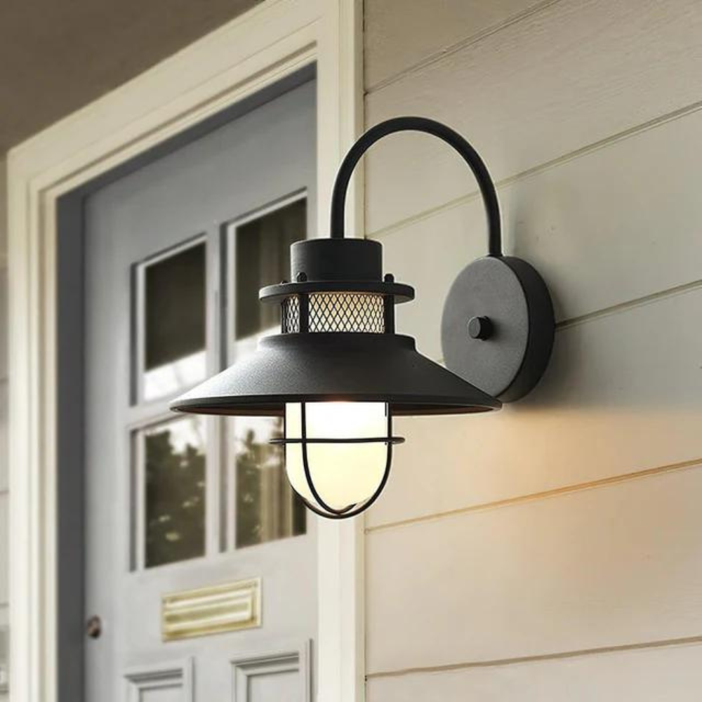 Torche extérieure lumineuse en métal pour mur
