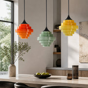 Sanenos Gradient Glass Pendant Light – Retro Geometric Design