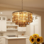 Load image into Gallery viewer, Aurevon Crystal Prism Metal Frame Modern Ceiling Chandelier for Home and Hotel