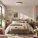 Charger l'image dans la visionneuse de galerie, Metal Flush Mount Ceiling Fixture with Frosted Diffuser