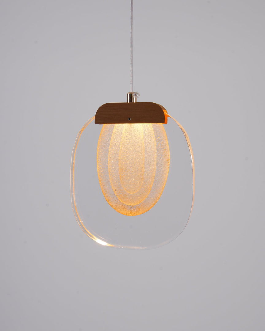Clear Rippled Glass Plug-In Pendant