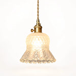 Load image into Gallery viewer, Vintage Brass Pineapple Glass Pendant Lamp