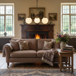 Load image into Gallery viewer, Glorica Glass Vintage Globe Chandelier - Brass 3-Light Frosted Glass Hanging Fixture
