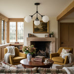 Load image into Gallery viewer, Glorica Glass Opal Globe Semi-Flush Ceiling Light – Modern Mid-Century Dining Room Fixture
