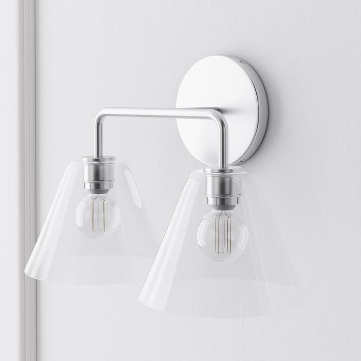 Aplique de pared Conica Cone: iluminación moderna de vidrio de 1, 2 y 3 luces