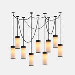 Bild in Gallery-Viewer laden, Cream Alabaster Chain Hardwired Pendant Light