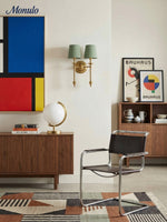 Cargar imagen en el visor de la Galería, Aplique de pared con pantalla de tela Rowan en cobre antiguo: lámpara vintage de lujo para interiores 