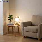 Load image into Gallery viewer, Modern Gold Frame Desk Lamp – Suspended Globe Light for Bedside and Home Office