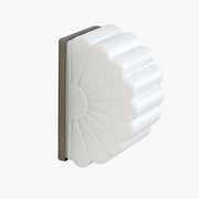 White pleated glass LED wall sconce