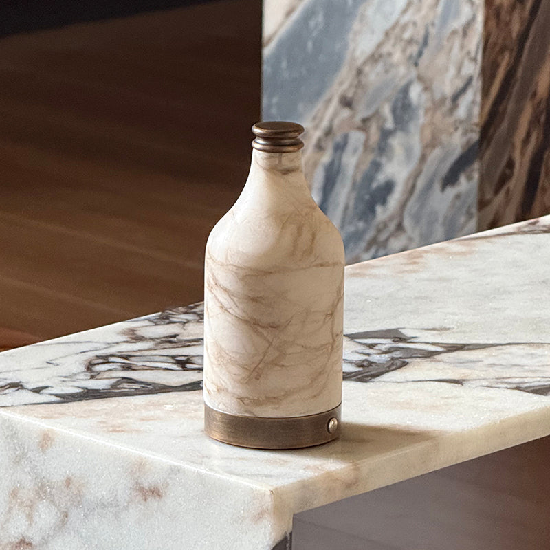 Lampe de table en albâtre bouteille de vin (batterie intégrée)