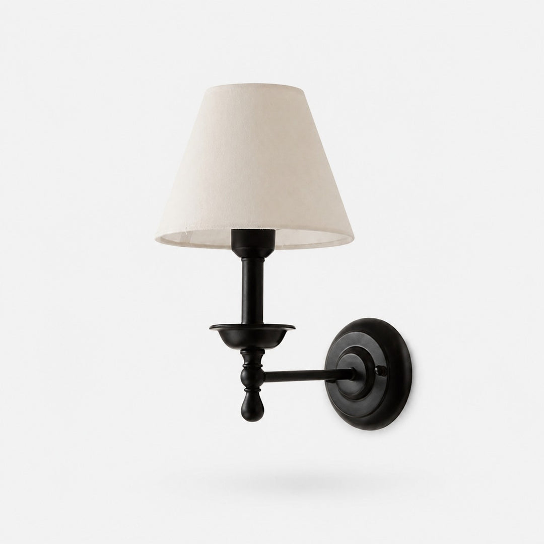 Aplique de pared vintage con pantalla de tela
