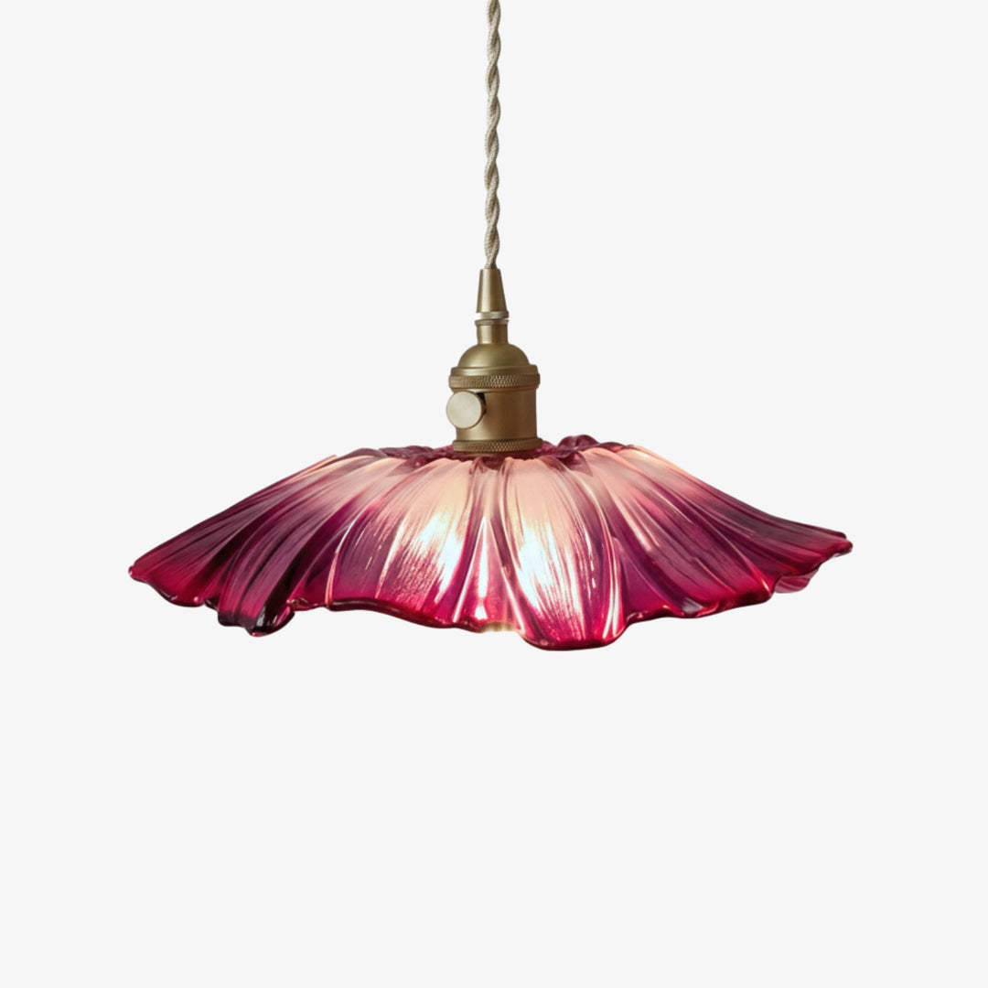 Blossix Elegant Art Pendant Lamp - Glass Flower Shade Design for Living or Dining Room N24