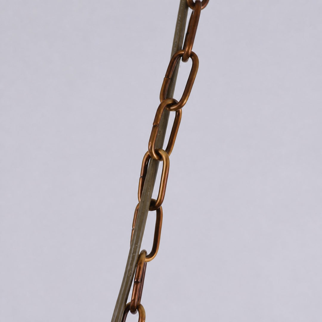 Brass and Amber Glass Mini Pendant Light