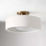 Charger l&#39;image dans la visionneuse de galerie, Cerova Modern Porcelain Flush Mount Ceiling Light– Elegant Ivory Shade
