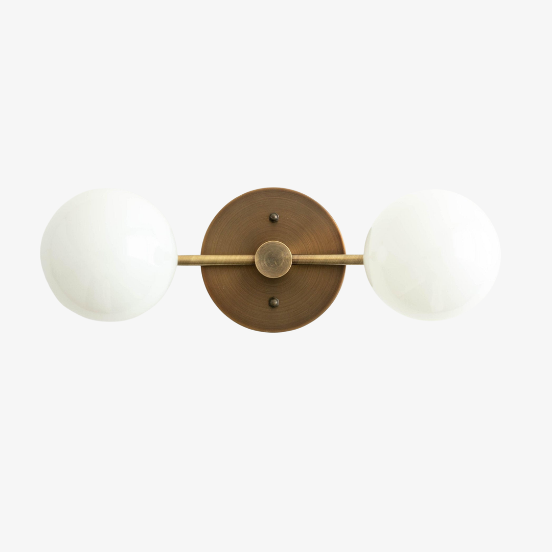 Glorica Glass Vanity Light - Modern Brass Wall Sconce for Bathroom Style