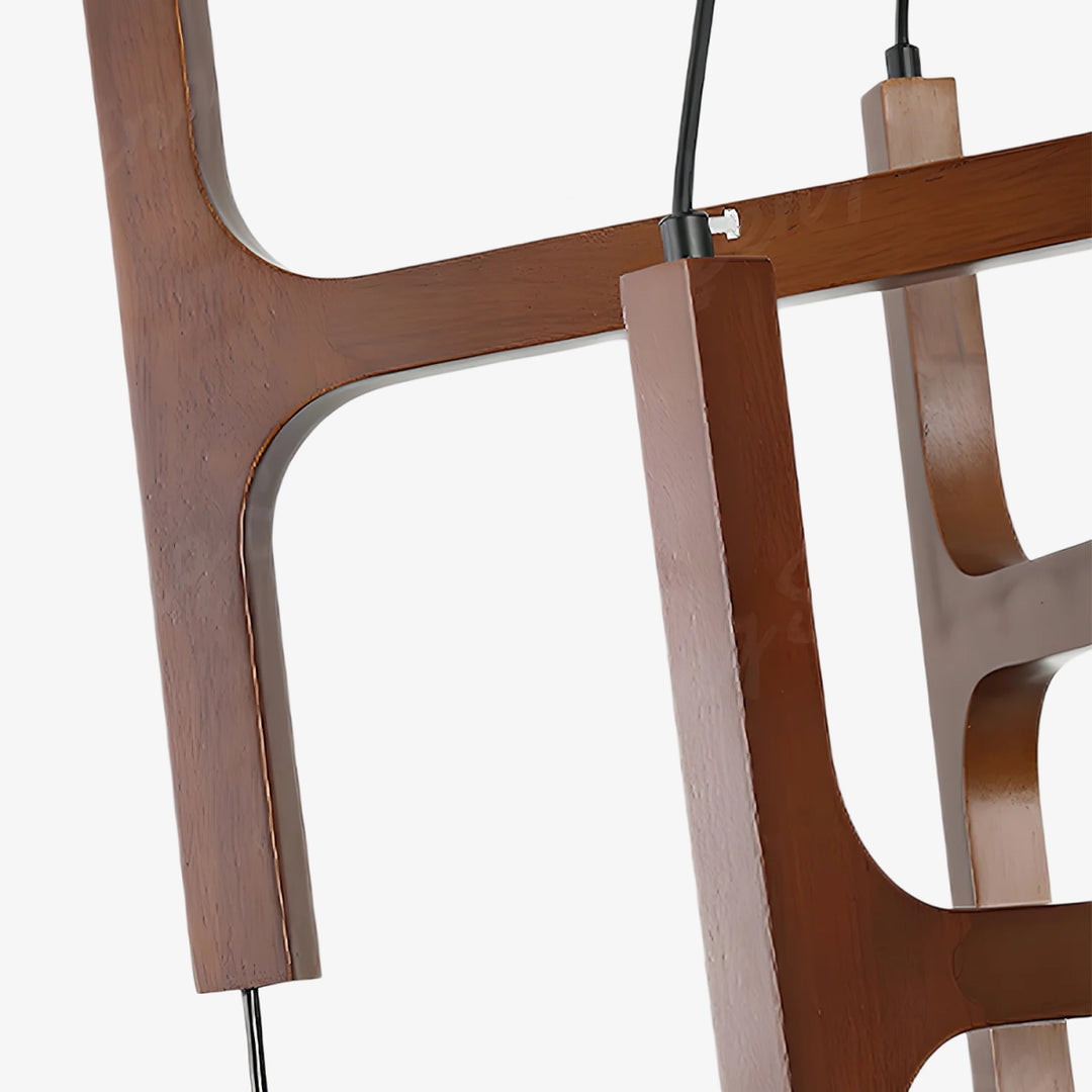 Lustre en Bois Auralith à Bras Multiples - Éclairage Naturel Moderne pour Salon et Salle à Manger