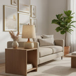 Load image into Gallery viewer, Avero Ambient Table Lamp with Artistic Ribbed Fabric Surface for Sofa Side Table and Desk