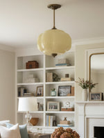 Load image into Gallery viewer, Vintage Milk Glass Semi Flush Mount Eloise Pendant Light
