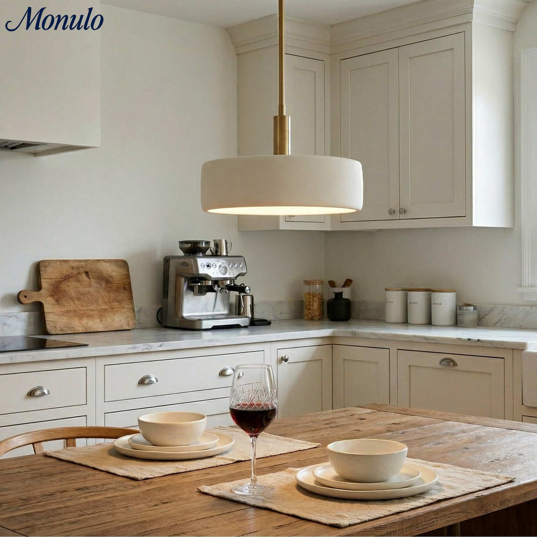 Cerova Contemporary Minimalist and Elegant Pendant – Ivory Porcelain Shade Light for Kitchen Island & Bedroom