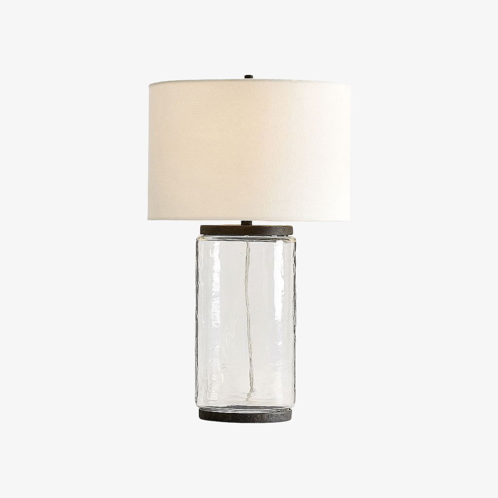 Sustaina Recycled Glass Table Lamp - Sculptural Irregular Shape and Coastal Style for Bedroom Nightstand