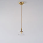 Load image into Gallery viewer, Brass Glass Hardwired Pendant Lamp