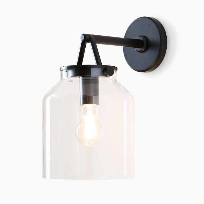 Aplique de pared minimalista para exterior Hanton: aplique industrial de metal mate para espacios modernos