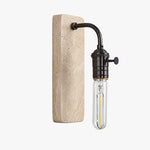 Bild in Gallery-Viewer laden, Black travertine wall sconce on a clean background