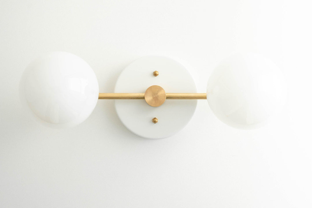 Glorica Glass Vanity Light - Modern Brass Wall Sconce for Bathroom Style