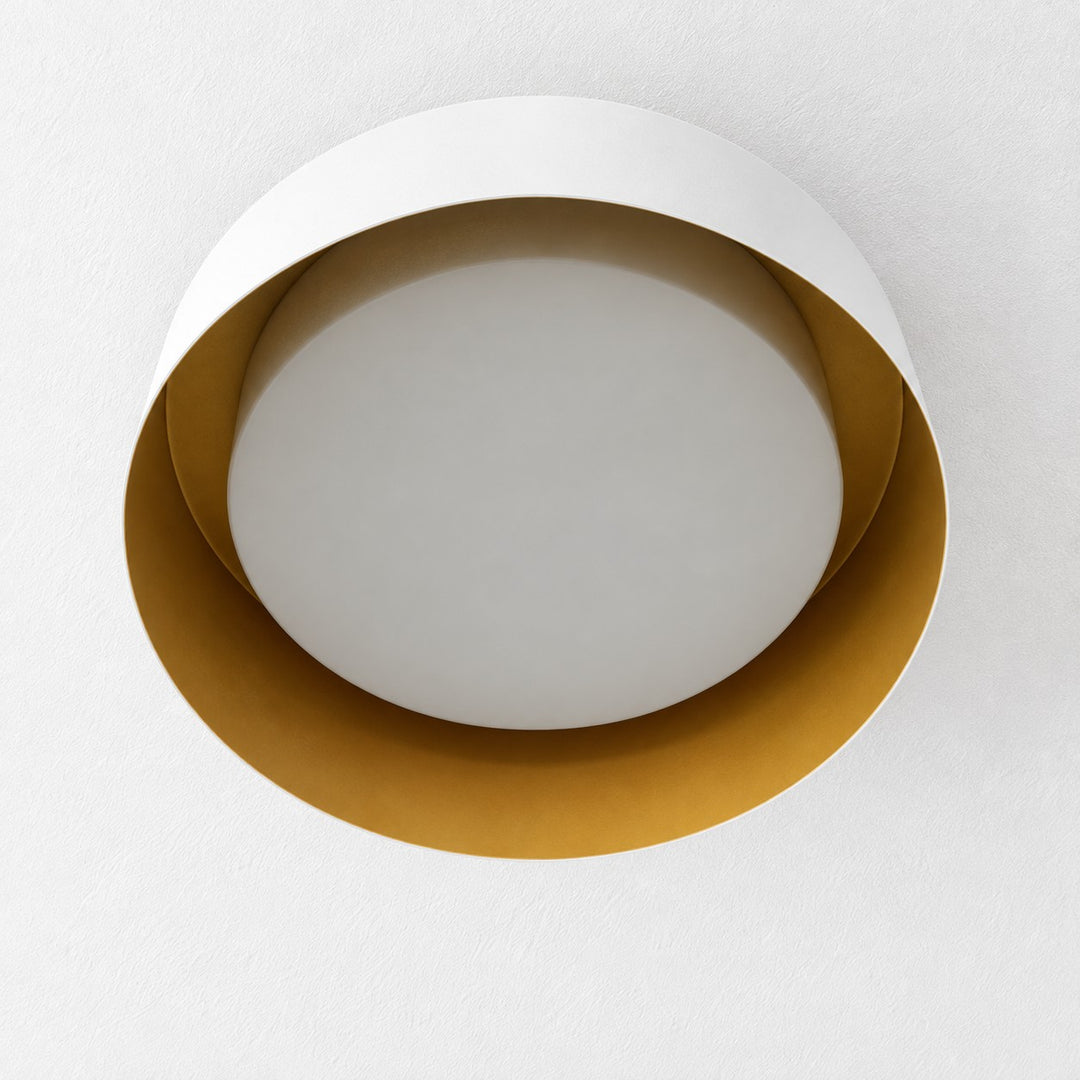 Close Ceiling Diffused Shade Metal Canopy Semi-Flush Mount
