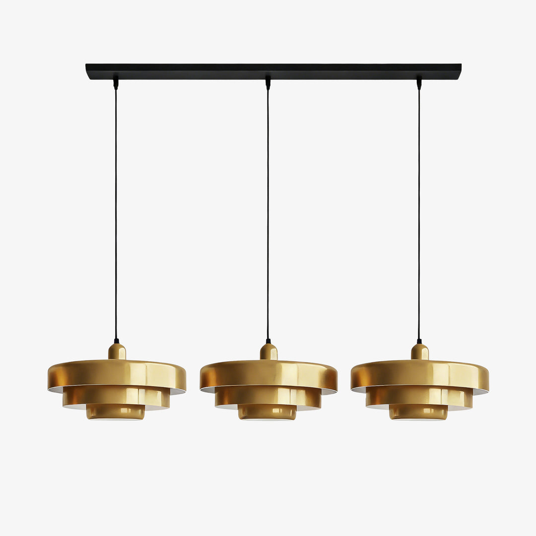 Lámpara Colgante Malero de Tres Capas con Macarons - Iluminación Moderna en Forma de Disco para Comedor o Salón N52