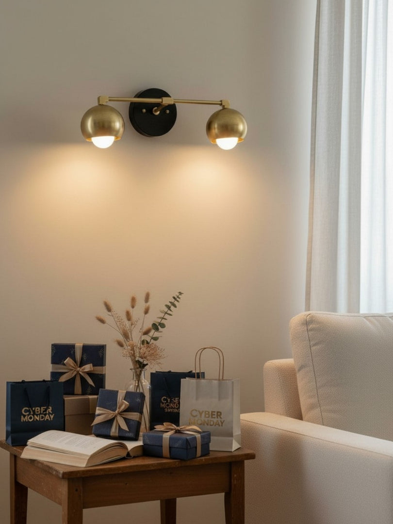 Lámpara de tocador decorativa Metio Dome - Lámpara de pared para baño con pantalla orbe clásica