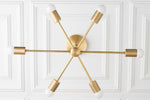 Charger l&#39;image dans la visionneuse de galerie, Lustre Mobilux Line Mid-Century Modern - Plafonnier suspendu à 6 têtes
