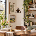 Load image into Gallery viewer, Industrial Brass Adjustable Pendant Lamp