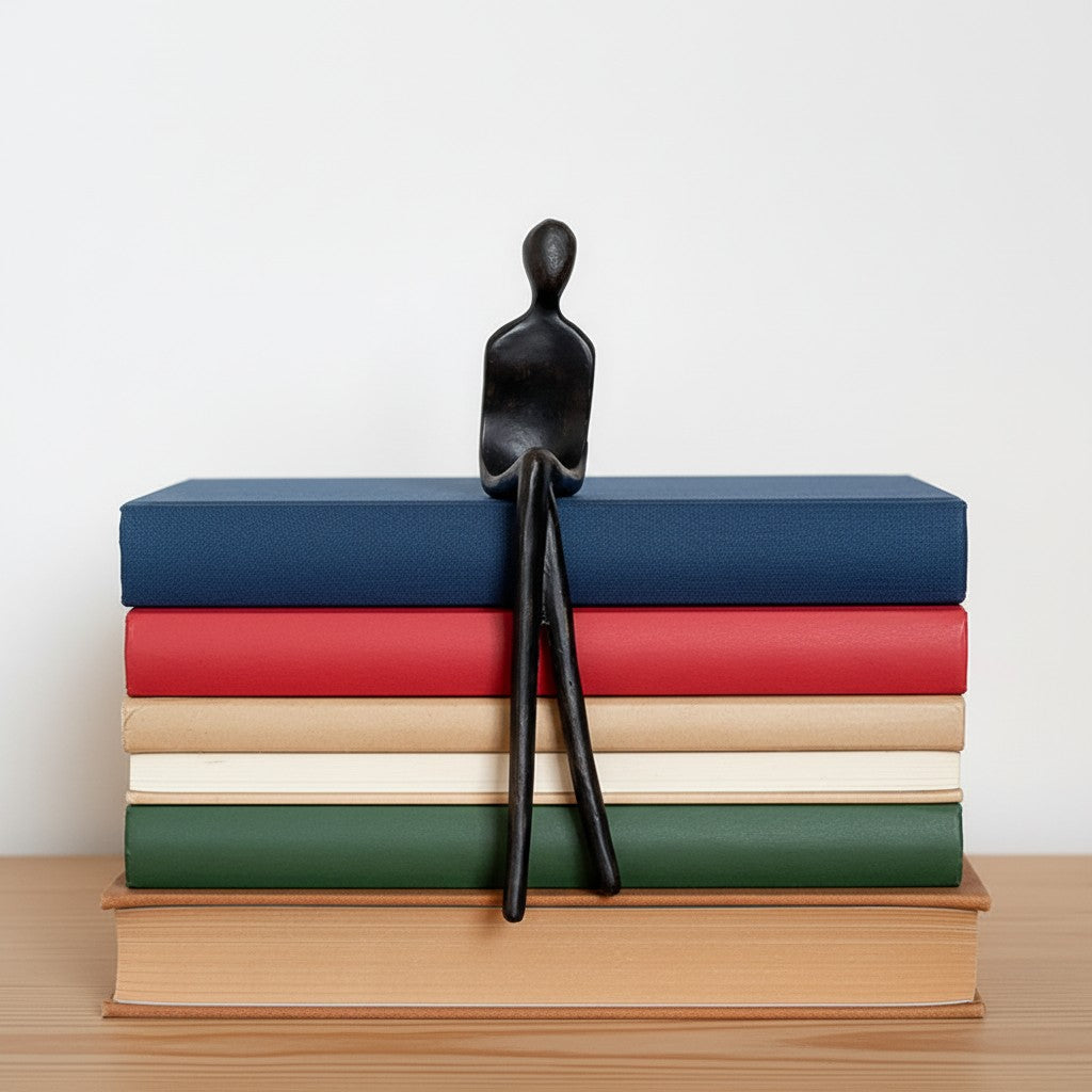 Escultura Geométrica de Perro Floxo Decoración Moderna - Arte Minimalista de Hierro para Escritorio