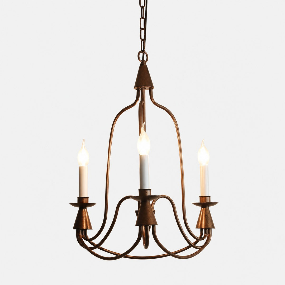 Antique bronze three-light iron candle chandelier