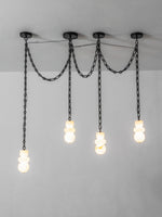 Bild in Gallery-Viewer laden, Black Metal Alabaster Chain Swag Chandelier