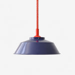 Cargar imagen en el visor de la Galería, Memphis pendant with cobalt blue shade and red cord