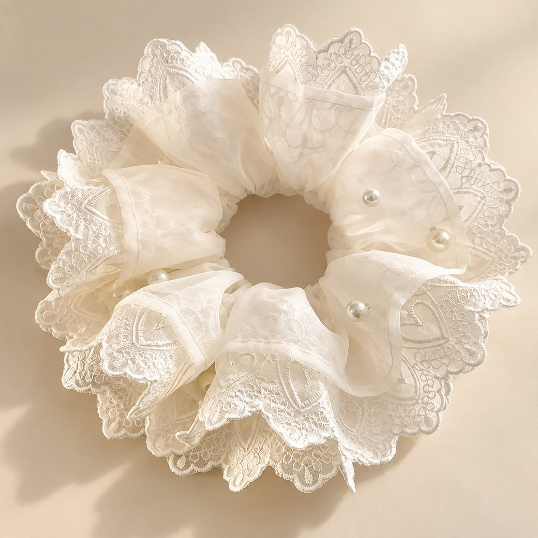 Vintage Lace Lamp Shade Covers with Bows, Pearls & Floral Details