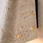 Cargar imagen en el visor de la Galería, Travertine shade beside the dark metal wall plate