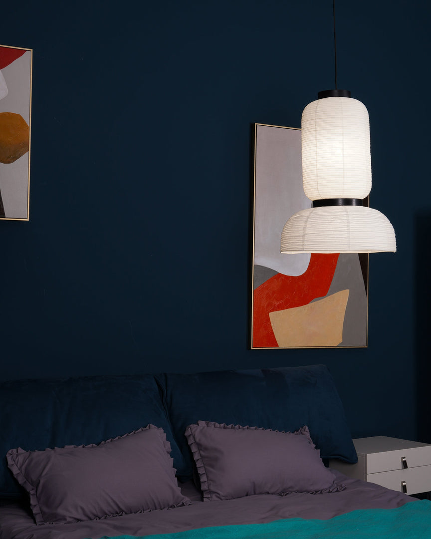 Rounded Layered Paper Plug-In Pendant