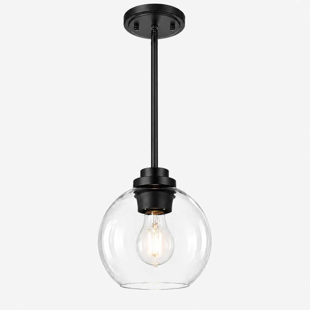 Modern Clear Glass Pendant Light for Kitchen Island and Foyer