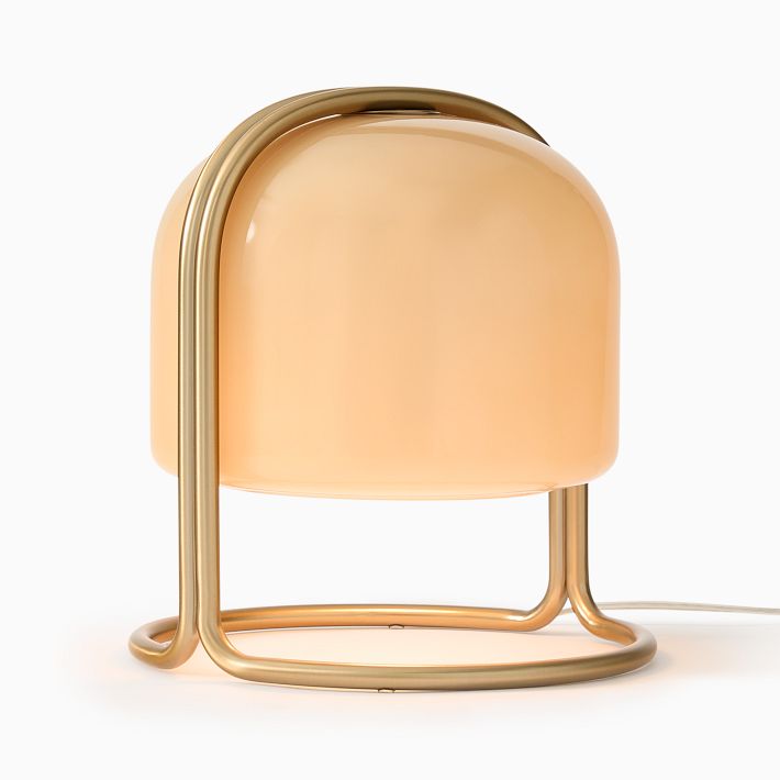 Lámpara de mesa Delvora de bronce champán - Lámpara de noche industrial vintage