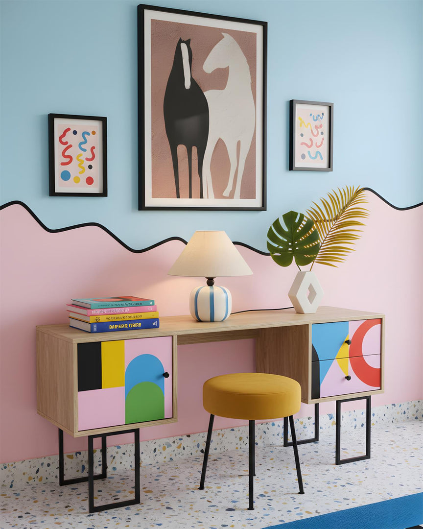 Lámpara de Mesa Lollipop Juguetona Esfera Colorida para Decoración de Dormitorio